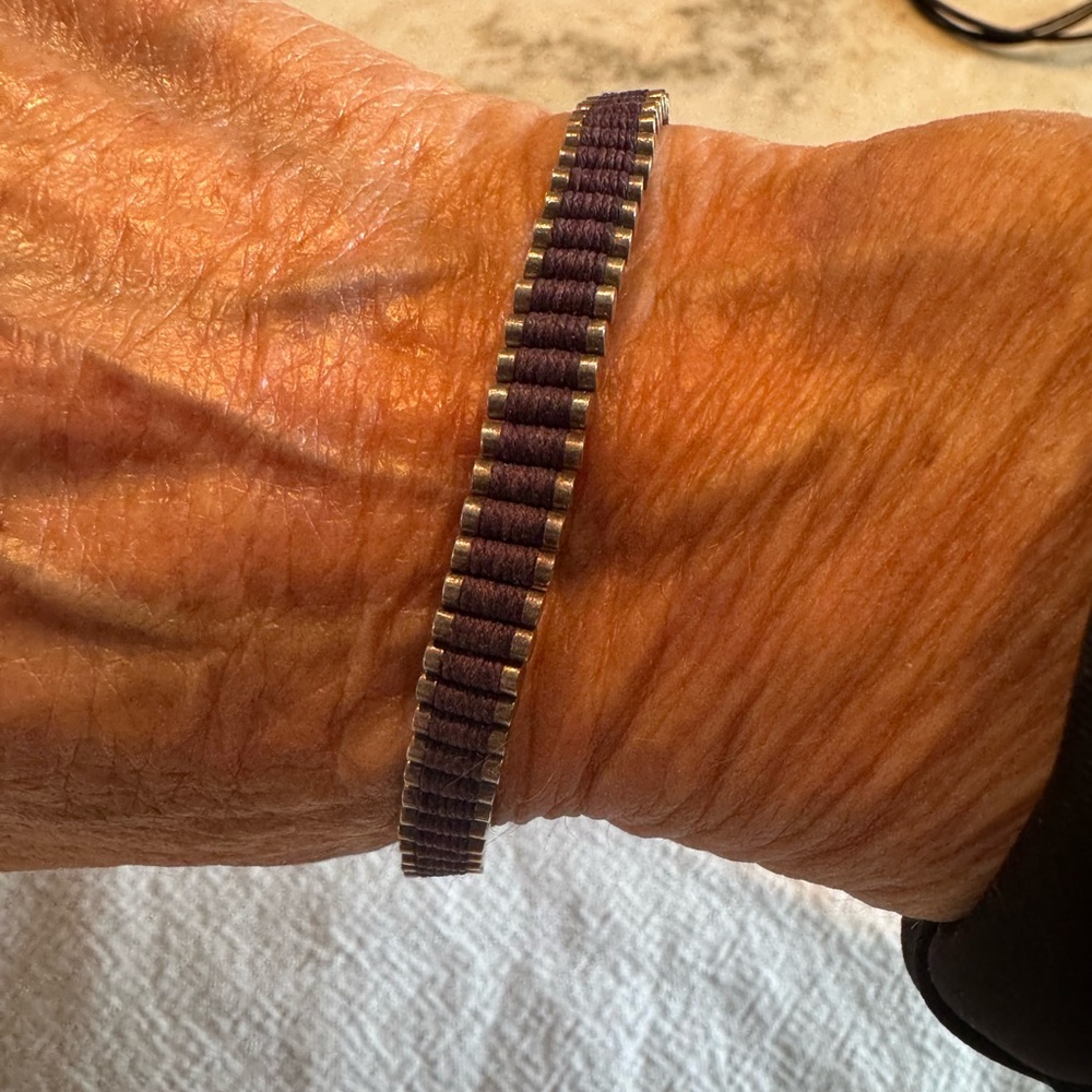 Links Of London Purple Braided Bracelet with Sterling Silver Accents
